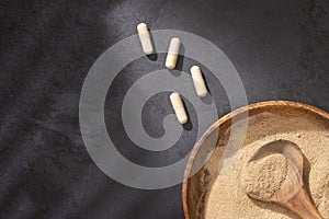 Lepidium meyenii - Maca tablets and powder