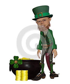 Leprechan with a Pot of Gold