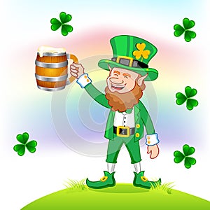 Leprechaun with beer mug