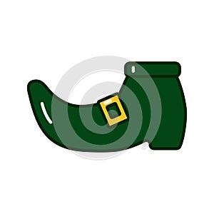 leprechaun green boot flat style icon