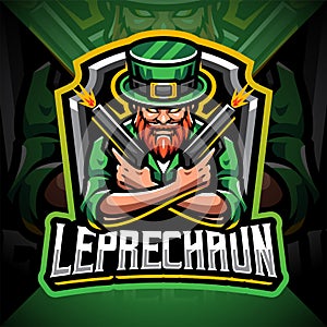Leprechaun gunner esport mascot logo