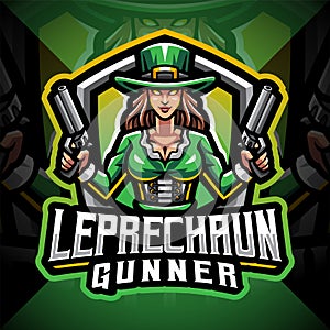 Leprechaun gunner girls esport mascot logo