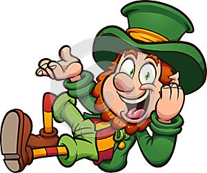 Leprechaun lying down cartoon