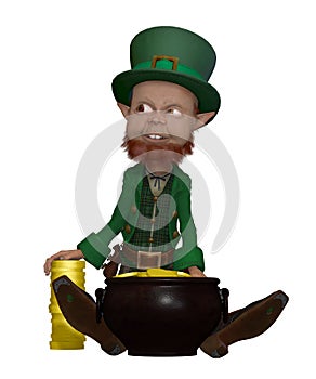 Leprechaun with a Pot of Gold photo