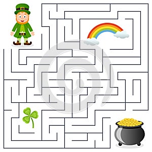 Leprechaun & Pot of Gold Maze for Kids