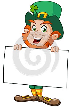 Leprechaun with sign