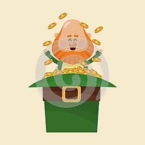 Leprechaun sitting hat full gold