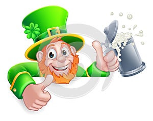 Leprechaun St Patricks Day Cartoon Drink Sign