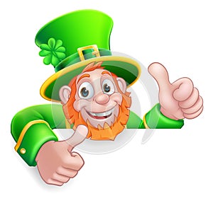 Leprechaun St Patricks Day Cartoon Thumbs Up Sign