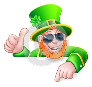 Leprechaun St Patricks Day Cool Shades Cartoon