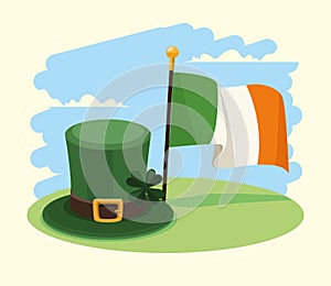 leprechaun tophat with ireland flag