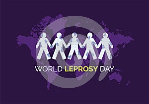 Leprosy day poster on purple background photo