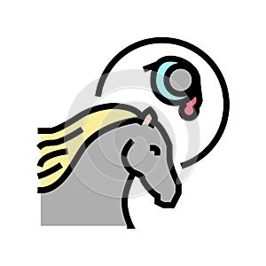 leptospirosis horse color icon vector illustration