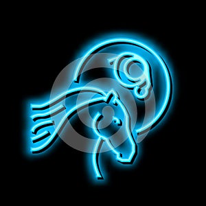 leptospirosis horse neon glow icon illustration