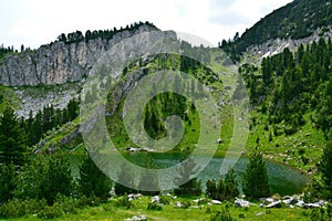 Leqinat Lake in Rugova Mountains Kosovo