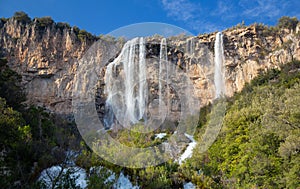 Lequarci waterfalls in the town of ulassai, central sardinia photo