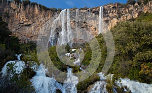 Lequarci waterfalls in the town of ulassai, central sardinia photo