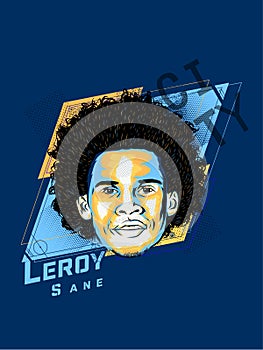 German footballer Leroy Sane digital art