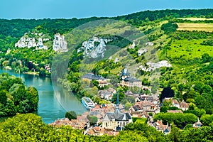 Les Andelys commune on the banks of the Seine in France photo