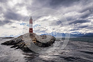 Les Eclaireurs lighthouse island in the middle of the Beagle Channe