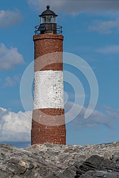 Les Eclaireurs Lighthouse near Ushuaia in Beagle Channel, Argentina photo