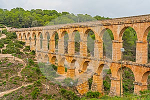 Les Ferreres Aqueduct or Pont del Diable - Devil's Bridge. A Roman aqueduct at Tarragona, Spain