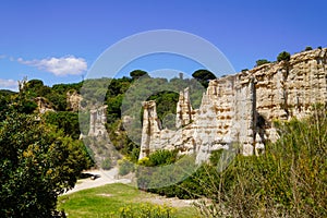 Les orgues d`Ille sur Tet Organs of Ille-sur-TÃªt fairy stone chimneys located on a geological and tourist site in south france