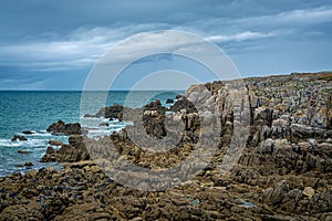 La cote sauvage - rocks in northern France photo