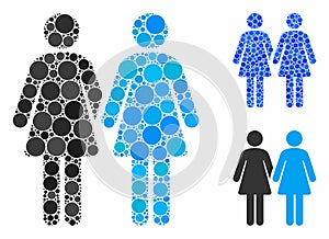 Lesbi couple Composition Icon of Circle Dots