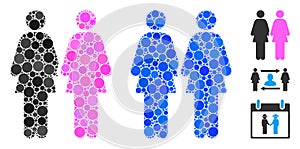 Lesbi Couple Composition Icon of Round Dots