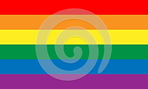 Lesbian, gay, bisexual, and transgender flag. Rainbow pride flag of LGBT organization. Vector illustration.