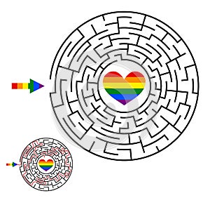 Lesbian, gay, bisexual, transgender LGBT maze. Gay and lesbian l