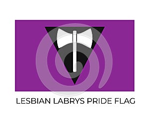 Lesbian labrys  Pride Rainbow Flags. Symbol of LGBT community. Vector flag sexual identity. Easy to edit template for banners,