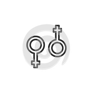 Lesbian sexual orientation line icon