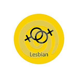 Lesbian Symbol icon. Gender icon. vector sign isolated on a white background illustration