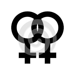 Lesbian symbol. Lesbian icon isolated on white