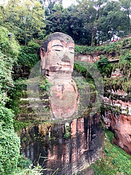 The Leshan Giant Buddha stone carve in Sichuan province in China