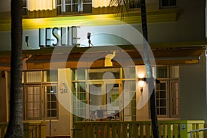Leslie Hotel Miami Beach night photo