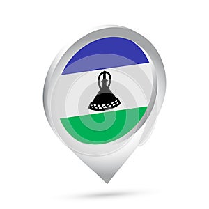 Lesotho flag 3d pin icon