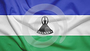 Lesotho flag with fabric texture