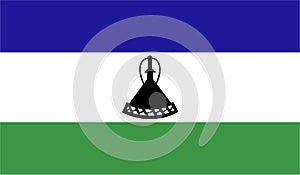 Lesotho Flag Vector Illustration EPS