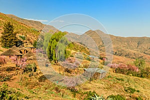 Lesotho hut, Africa.