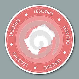 Lesotho label flat sticker design.