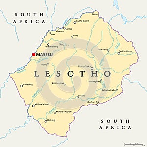 Lesotho Political Map