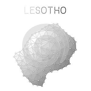 Lesotho polygonal vector map.
