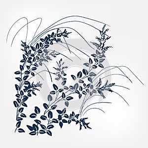 Lespedeza japanese paint style design sketch design element vector