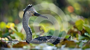 The lesser adjutant Leptoptilos javanicus. Generative Ai