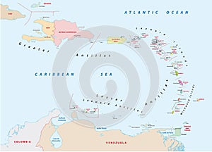 Lesser antilles map