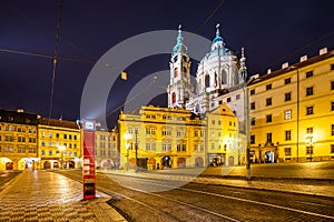 Lesser Town in Prague by night