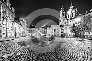 Lesser Town in Prague by night